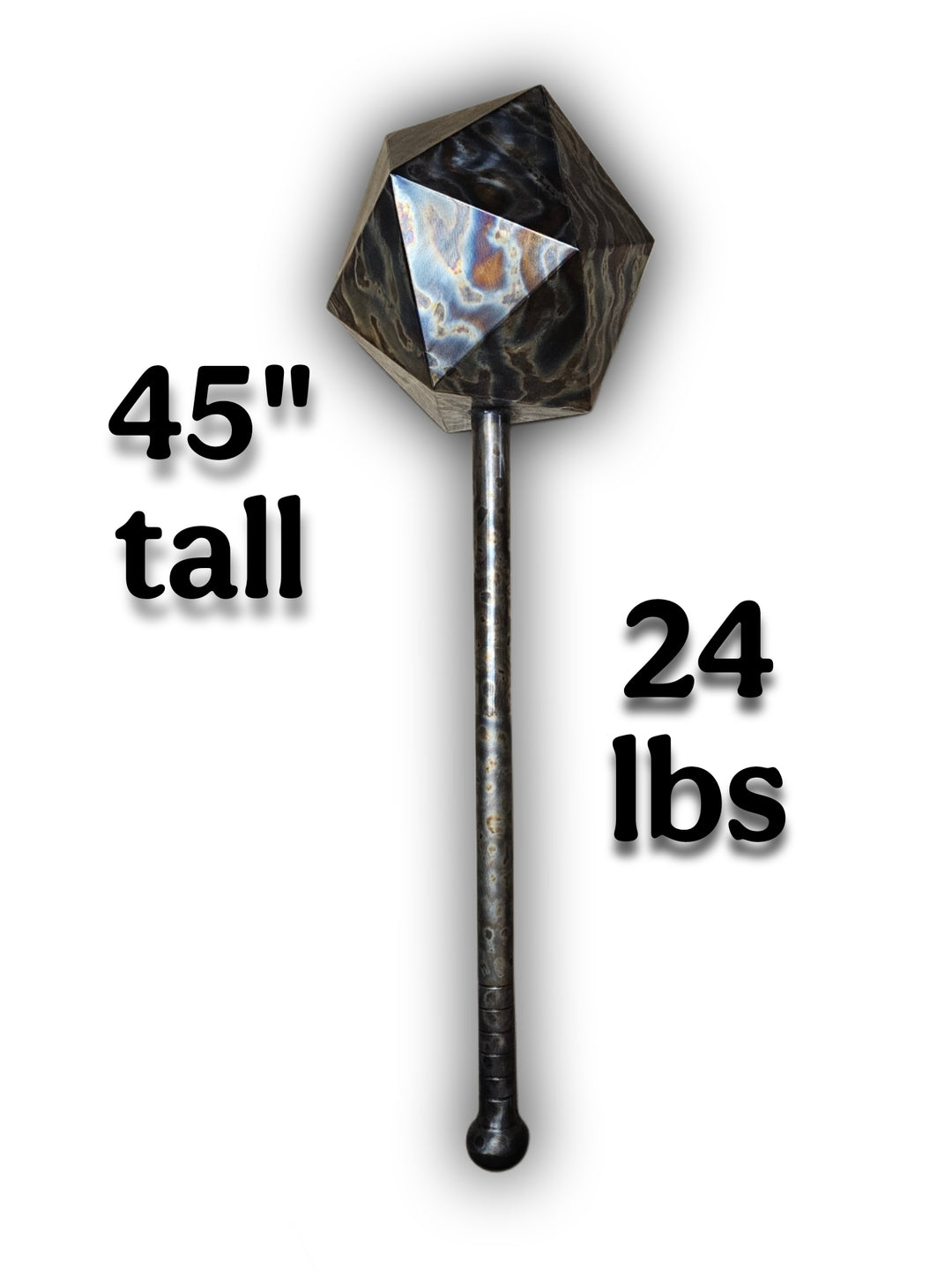 One of a kind 12" D20 Flame Graffiti Mace