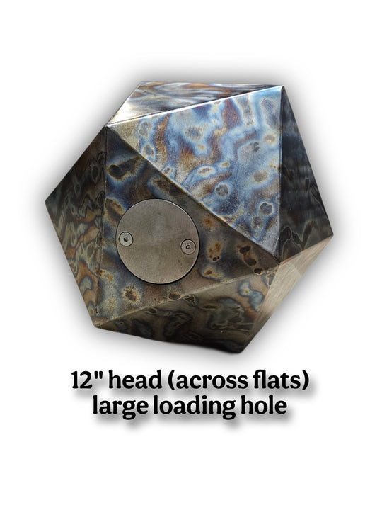 One of a kind 12" D20 Flame Graffiti Mace